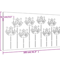 Garten-Wanddeko 105x55 cm Cortenstahl Blumen-Design