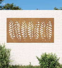 Garten-Wanddeko 105x55 cm Cortenstahl Blatt-Design