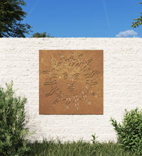 Garten-Wanddeko 55x55 cm Cortenstahl Sonne-Design