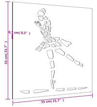Garten-Wanddeko 55x55 cm Cortenstahl Balletttänzerin