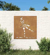 Garten-Wanddeko 55x55 cm Cortenstahl Balletttänzerin