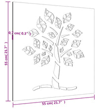 Garten-Wanddeko 55x55 cm Cortenstahl Baum-Design