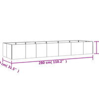 Hochbeet 280x80x40 cm Cortenstahl