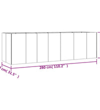 Hochbeet 280x80x80 cm Cortenstahl