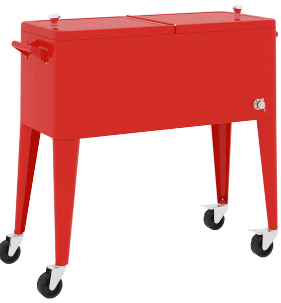 Kühlwagen mit Rollen Rot 92x43x89 cm