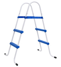 Pool-Leiter Blau und Weiß 84 cm Stahl