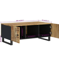 Couchtisch 100x54x40 cm Massivholz Mango & Holzwerkstoff
