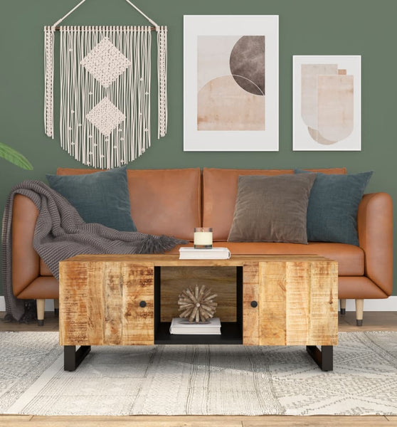 Couchtisch 100x54x40 cm Massivholz Mango & Holzwerkstoff