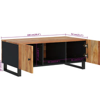 Couchtisch 100x54x40 cm Massivholz Akazie & Holzwerkstoff