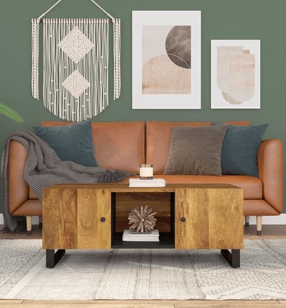 Couchtisch 100x54x40 cm Massivholz Mango & Holzwerkstoff