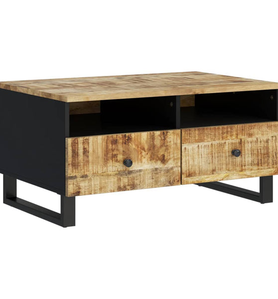 Couchtisch 80x54x40 cm Massivholz Mango & Holzwerkstoff