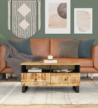Couchtisch 80x54x40 cm Massivholz Mango & Holzwerkstoff