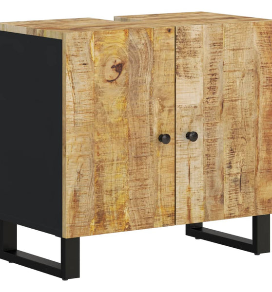 Waschbeckenunterschrank Massivholz Mango und Holzwerkstoff