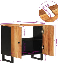 Waschbeckenunterschrank Massivholz Akazie und Holzwerkstoff