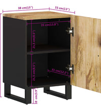 Badschrank 38x33x58 cm Massivholz Mango