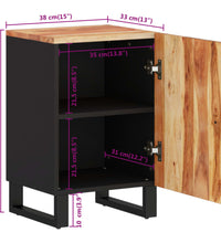 Badschrank 38x33x58 cm Massivholz Akazie