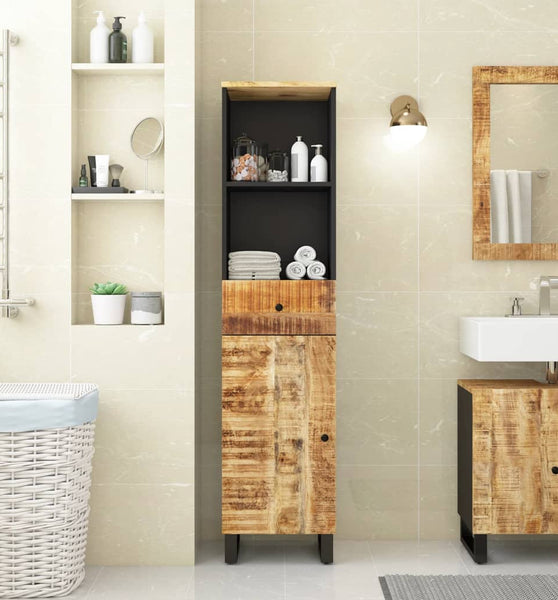 Badschrank 38x33x160 cm Massivholz Mango