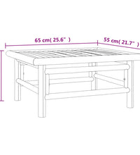 3-tlg. Garten-Lounge-Set mit Hellgrauen Kissen Bambus