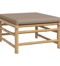 3-tlg. Garten-Lounge-Set mit Taupe Kissen Bambus