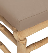 3-tlg. Garten-Lounge-Set mit Taupe Kissen Bambus