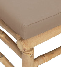 2-tlg. Garten-Lounge-Set mit Taupe Kissen Bambus