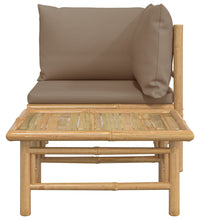 2-tlg. Garten-Lounge-Set mit Taupe Kissen Bambus