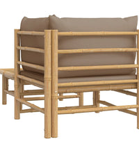 2-tlg. Garten-Lounge-Set mit Taupe Kissen Bambus