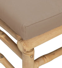 2-tlg. Garten-Lounge-Set mit Taupe Kissen Bambus