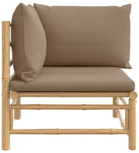 Garten-Ecksofa mit Taupe Kissen Bambus