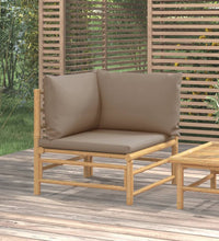 Garten-Ecksofa mit Taupe Kissen Bambus