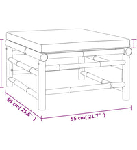 3-tlg. Garten-Lounge-Set mit Grünen Kissen Bambus