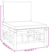 2-tlg. Garten-Lounge-Set mit Cremeweißen Kissen Bambus