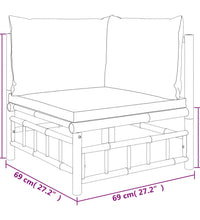 2-tlg. Garten-Lounge-Set mit Cremeweißen Kissen Bambus