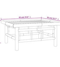 2-tlg. Garten-Lounge-Set mit Cremeweißen Kissen Bambus