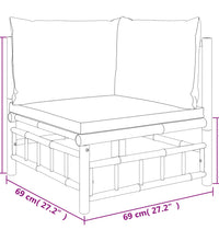 Garten-Ecksofa mit Cremeweißen Kissen Bambus