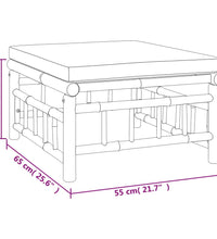 3-tlg. Garten-Lounge-Set mit Dunkelgrauen Kissen Bambus