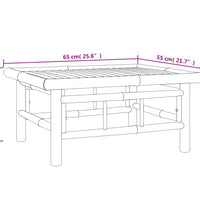 3-tlg. Garten-Lounge-Set mit Dunkelgrauen Kissen Bambus