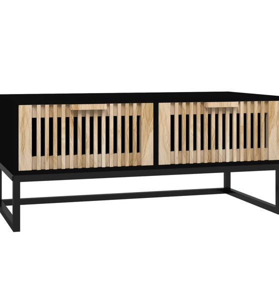 Couchtisch Schwarz 80x40x35 cm Holzwerkstoff und Eisen