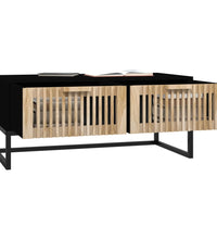 Couchtisch Schwarz 80x40x35 cm Holzwerkstoff und Eisen