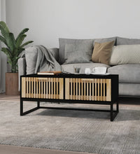 Couchtisch Schwarz 80x40x35 cm Holzwerkstoff und Eisen