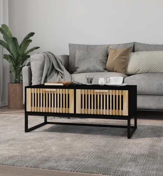 Couchtisch Schwarz 80x40x35 cm Holzwerkstoff und Eisen