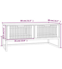 Couchtisch 80x40x35 cm Holzwerkstoff und Eisen