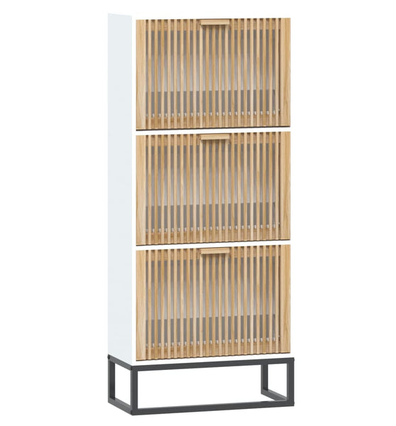 Schuhschrank Weiß 52x25x120 cm Holzwerkstoff