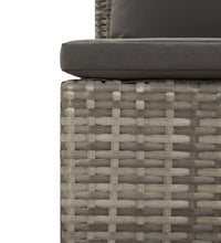 4-tlg. Garten-Lounge-Set mit Kissen Grau Poly Rattan