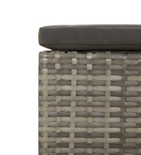 Gartenhocker mit Kissen Grau Poly Rattan