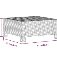 Gartenhocker mit Kissen Grau Poly Rattan