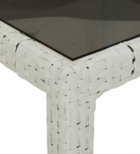 Gartentisch Weiß 250x100x75 cm Poly Rattan und Hartglas
