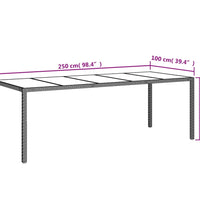 Gartentisch Weiß 250x100x75 cm Poly Rattan und Hartglas