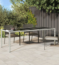 Gartentisch Weiß 250x100x75 cm Poly Rattan und Hartglas