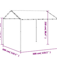 Gartenpavillon Anthrazit 3x3 m Stahl und Stoff